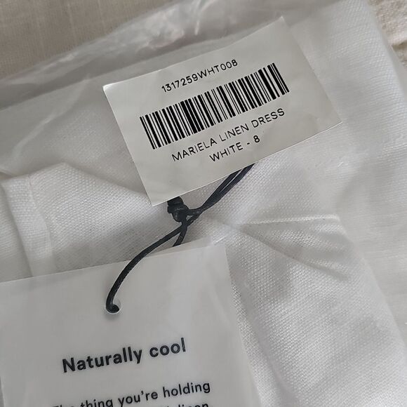 Reformation Mariela Linen Dress White Size 8 - Picture 3 of 7